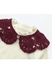 MILANCEL Baby Bibs Handmade Bape Knit Collar Baby Accessories Pure Cotton Kids Collar Hollw Out Baby Lace Collar