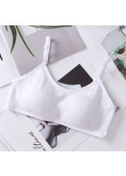 12-18Y Cotton Girls Bra Teenage Underwear Kids Sports Bra Adjustable Bra with Chest Pad Kids Seamless Bralette Puberty Clothes