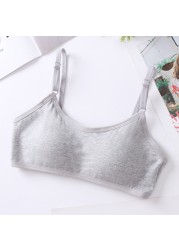 12-18Y Cotton Girls Bra Teenage Underwear Kids Sports Bra Adjustable Bra with Chest Pad Kids Seamless Bralette Puberty Clothes