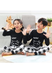 Baby Boy Girl Pajama Sets Korean Spring Pajamas For Kids Sleepwear Set Cotton Cartoon Cow Night Outfits Autumn Children Clothes