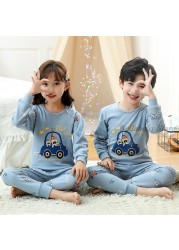 Baby Boy Girl Pajama Sets Korean Spring Pajamas For Kids Sleepwear Set Cotton Cartoon Cow Night Outfits Autumn Children Clothes