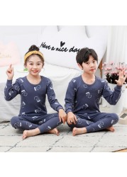 Baby Boy Girl Pajama Sets Korean Spring Pajamas For Kids Sleepwear Set Cotton Cartoon Cow Night Outfits Autumn Children Clothes