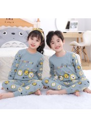 Baby Boy Girl Pajama Sets Korean Spring Pajamas For Kids Sleepwear Set Cotton Cartoon Cow Night Outfits Autumn Children Clothes