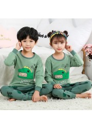 Baby Boy Girl Pajama Sets Korean Spring Pajamas For Kids Sleepwear Set Cotton Cartoon Cow Night Outfits Autumn Children Clothes