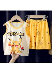 2022 Summer New Pokemon Children's Pajamas Set Cartoon Cozy Boys Girls Kawaii Pikachu Kids Clothes Gift Homewear Wholesale