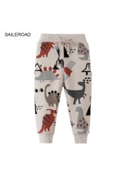 Sailroad 2-7 years 2022 New Spring Dinosaurs pants for boy kids boys pants pants casual sweatertrousers warm sports pants