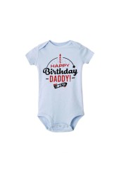 2021 Funny Happy Father's Day Mother Grandma Grandpa Baby Bodysuit Newborn Boys Girls Summer Short Sleeve Casual Wear