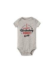 2021 Funny Happy Father's Day Mother Grandma Grandpa Baby Bodysuit Newborn Boys Girls Summer Short Sleeve Casual Wear