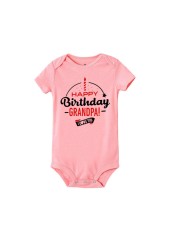 2021 Funny Happy Father's Day Mother Grandma Grandpa Baby Bodysuit Newborn Boys Girls Summer Short Sleeve Casual Wear