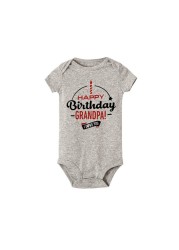 2021 Funny Happy Father's Day Mother Grandma Grandpa Baby Bodysuit Newborn Boys Girls Summer Short Sleeve Casual Wear