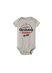 2021 Funny Happy Father's Day Mother Grandma Grandpa Baby Bodysuit Newborn Boys Girls Summer Short Sleeve Casual Wear