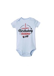 2021 Funny Happy Father's Day Mother Grandma Grandpa Baby Bodysuit Newborn Boys Girls Summer Short Sleeve Casual Wear