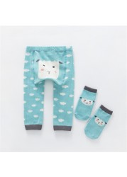 2pcs/set Cartoon Baby Boys Girls Leggings Autumn Winter Warmer Cotton PP Pants Trousers + Tights Infant Tollder Clothes Clothes