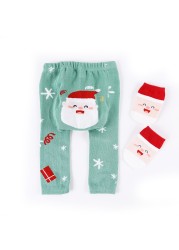 2pcs/set Cartoon Baby Boys Girls Leggings Autumn Winter Warmer Cotton PP Pants Trousers + Tights Infant Tollder Clothes Clothes