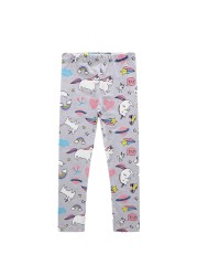 2022 Cotton Unicorn Print Children Leggings Children Leggings Breathable Elastic Trousers Spring Girls 2-8 Years Trousers