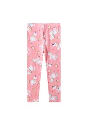 2022 Cotton Unicorn Print Children Leggings Children Leggings Breathable Elastic Trousers Spring Girls 2-8 Years Trousers