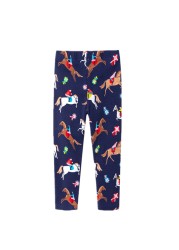 2022 Cotton Unicorn Print Children Leggings Children Leggings Breathable Elastic Trousers Spring Girls 2-8 Years Trousers