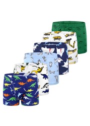 6-Pack Shorts Boys Underwear Kids Boxer Panties For 2-10 Years Soft Organic Cotton Teenager Children Shorts Baby Underwear