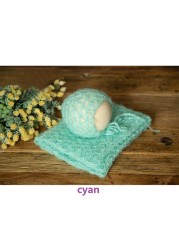 Newborn Photography Accessories Knitted Fleece Blanket Newborn Hat Newborn Photography Props Photo Studio Accessories