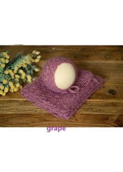 Newborn Photography Accessories Knitted Fleece Blanket Newborn Hat Newborn Photography Props Photo Studio Accessories