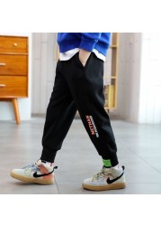 Black Kids Cargo Pants Spring Autumn Casual Kids Clothes Pockets Children Pants Casual Style Kids Clothes Joggers Trousers