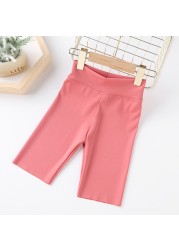 Teenage Kids Short Pants 3-12 Years Girls Long Pants Kids Knee Length Five Pants Summer Candy Colors Shorts