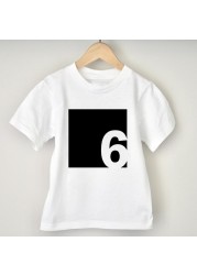 First To Nine Birthday Shirt 1st Bday Tee Children Birthday Celebration Shirt Boys Girls Summer Short Sleeve Clothes Clothes