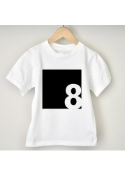 First To Nine Birthday Shirt 1st Bday Tee Children Birthday Celebration Shirt Boys Girls Summer Short Sleeve Clothes Clothes