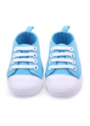 Fashionable Baby Canvas Shoes 0-12 Months Soft Sole Baby Shoes Pre Walking 12 Colors