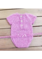 Newborn Photography Accessories Hand Knitted Newborn Headband and Panties Skirt