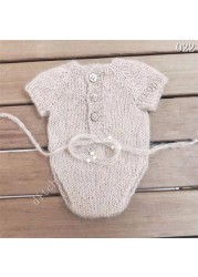 Newborn Photography Accessories Hand Knitted Newborn Headband and Panties Skirt