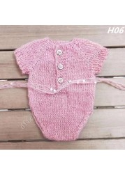 Newborn Photography Accessories Hand Knitted Newborn Headband and Panties Skirt