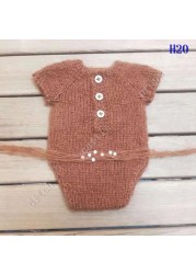 Newborn Photography Accessories Hand Knitted Newborn Headband and Panties Skirt