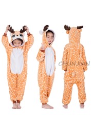 Winter Kigurumi Kigurumi Soft Warm Soft Flannel Pajamas Cartoon Animal Hooded Pajamas Boys Unicorn Pajamas Girls Kids Sleepwear