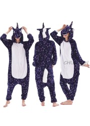 Winter Kigurumi Kigurumi Soft Warm Soft Flannel Pajamas Cartoon Animal Hooded Pajamas Boys Unicorn Pajamas Girls Kids Sleepwear