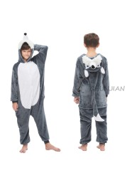 Winter Kigurumi Kigurumi Soft Warm Soft Flannel Pajamas Cartoon Animal Hooded Pajamas Boys Unicorn Pajamas Girls Kids Sleepwear