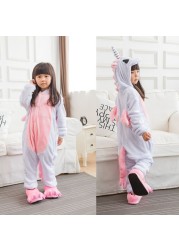 Winter Kigurumi Kigurumi Soft Warm Soft Flannel Pajamas Cartoon Animal Hooded Pajamas Boys Unicorn Pajamas Girls Kids Sleepwear