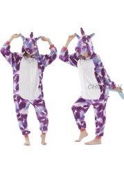 Winter Kigurumi Kigurumi Soft Warm Soft Flannel Pajamas Cartoon Animal Hooded Pajamas Boys Unicorn Pajamas Girls Kids Sleepwear