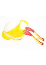 Baby Dish Set Training Bowl Spoon Cutlery Set Dinner Bowl Learning Dishes With Suction Cup Children Training Dinnerware