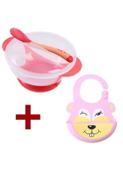 Baby Dish Set Training Bowl Spoon Cutlery Set Dinner Bowl Learning Dishes With Suction Cup Children Training Dinnerware