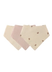 3pcs Baby Gauze Cotton Bibs Newborn Soft Snap Button Triangle Saliva Towel Burp Cloths Feeding Saliva Bib