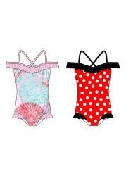 Summer Disney Unicorn Mickey Mouse Cosplay Children's Swimwear For Girls The Little Mermaid Bikini Beach Swimwear Holiday Outfit