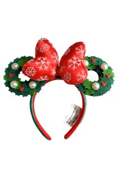 Original Disney Mickey Mouse Earphone Shanghai Disney Big Ears Bows Costume Headband Cosplay Plush Adult/Kids Headband Gift