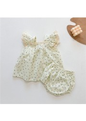 Summer Floral Baby Girl Dress 2pcs Newborn Girl Dress + Bloomer Infant Girl Clothes Sets Infant Baby Clothes 0-2Y Vestidos