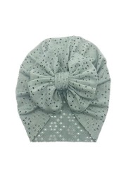 Newborn Fetus Hat Summer Hollow Breathable Baby Headband Knotted Polyester Hats for Newborn Infant Headwear Baby Shower Caps