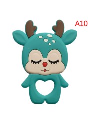 Baby Silicone Teether Christmas Tree Sika Deer Baby Fidget Toys Snowflake Pacifier Chain Food Grade Silicone Baby Accessories