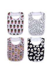 Fashion Newborn Cotton Bib Towel Digital Printing Baby Bibs Double Thick Absorbent Square Towel For Infant Babador