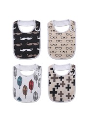 Fashion Newborn Cotton Bib Towel Digital Printing Baby Bibs Double Thick Absorbent Square Towel For Infant Babador