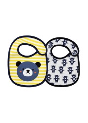 2pcs/lot infant new cartoon animal pure cotton absorbent comfortable baby bib boys and girls soft three-layer saliva towel