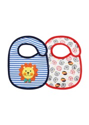 2pcs/lot infant new cartoon animal pure cotton absorbent comfortable baby bib boys and girls soft three-layer saliva towel